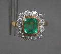 French Vintage Emerald And Diamond Engagement Ring French Vintage Emerald And Diamond Engagement Ring